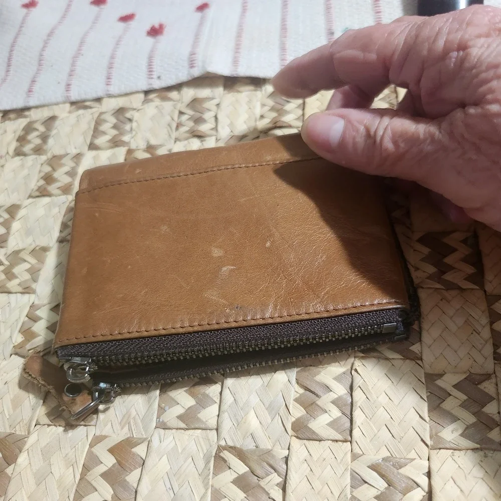 Vintage Bellcoaptain Genuine Leather Bifold Wallet Brown Zip Around Organizer...